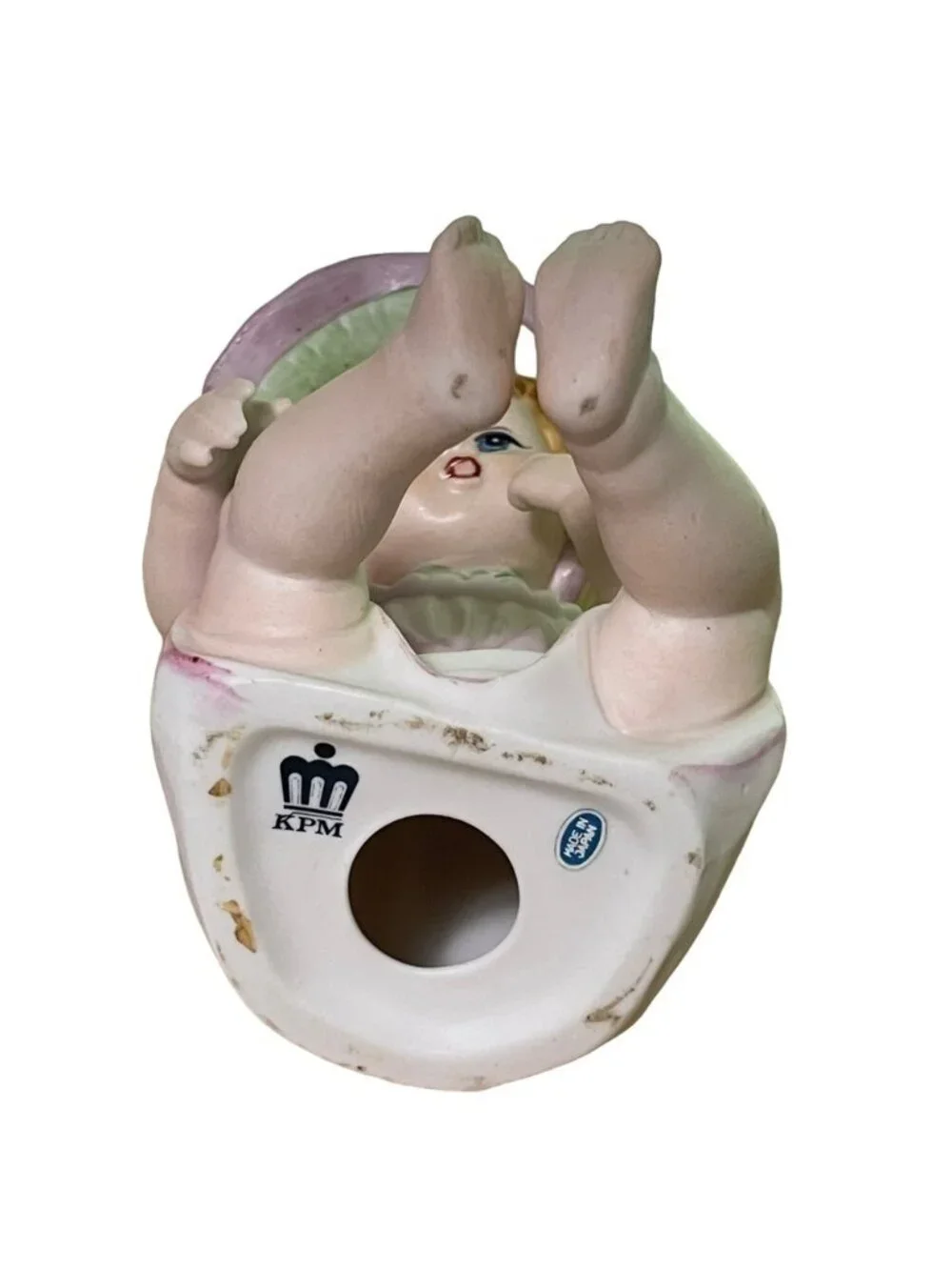 Vintage KPM Porcelain Baby Girl Toddler in Hat Figurine 7